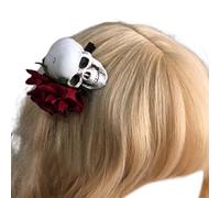 MZRAN Diadema gótica de rosa con velo para mujer, cosplay, fiesta, disfraz, día de la muerte, clip para el pelo, accesorios para el cabello de Halloween