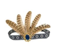 MZRAN Diadema india con plumas bohemias para eventos culturales, festivales de música y actuaciones de baile, tocado vintage