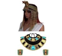 MZRAN Diademas doradas para cosplay, disfraz egipcio, joyería para el cabello, aro para el pelo, serpiente egipcia, reina
