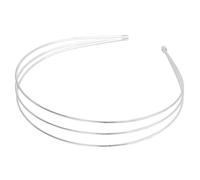 MZRAN Diademas lisas de metal duro en blanco con base delgada, bandas para el pelo de alambre simple, cierres de corona, tiaras, marco, manualidades