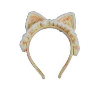 MZRAN Diademas tejidas coloridas para mujer, antideslizantes, con orejas de conejo, orejas de gato, lazo para fotografía de niñas