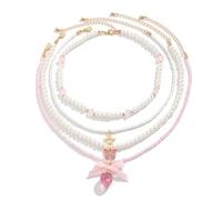 MZRAN Elegante collar con colgante de lazo y fresa, decoración para entusiastas de la moda, trajes elegantes, ropa casual