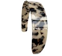 MZRAN Elegante diadema ancha en color carey y concha blanca para uso diario y graduación