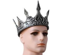 MZRAN Elegante diadema de coronas de rey con cinturón ajustable para amantes de la historia y estilos únicos, accesorios de fiesta temática de Halloween