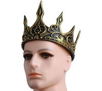 MZRAN Elegante diadema de coronas de rey con cinturón ajustable para amantes de la historia y estilos únicos, accesorios de fiesta temática de Halloween