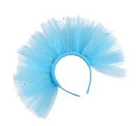 MZRAN Elegante diadema de malla azul con lazo para disfrazarse, para fiesta de cosplay, Halloween y reuniones temáticas