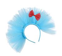 MZRAN Elegante diadema de malla azul con lazo para disfrazarse, para fiesta de cosplay, Halloween y reuniones temáticas