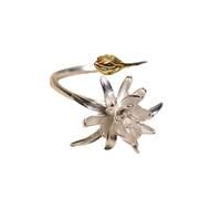 MZRAN Elegantes anillos ajustables multiusos con diseños de flores de cereus en materiales de aleación resistentes