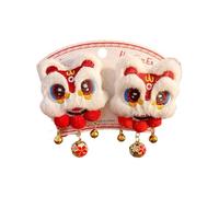 MZRAN Elegantes pompones de Año Nuevo, campanas, perlas, diademas, racimos, clip elegante con lazo para el pelo, accesorios para fotos