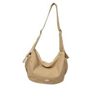 MZRAN Espaciosa bolsa cruzada de nailon para el trabajo y el ocio, elegante, unisex, simple, color sólido, bolsa de libros escolares, hombro grande de nailon, Khaki, One Size