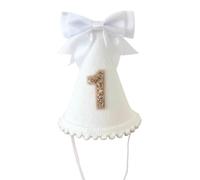 MZRAN Gorro de cumpleaños de tela suave para bebés para fiestas y sesiones de fotos de 1 año, accesorios de celebración infantil