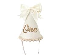 MZRAN Gorro de cumpleaños de tela suave para bebés para fiestas y sesiones de fotos de 1 año, accesorios de celebración infantil