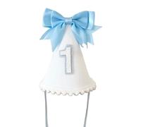 MZRAN Gorro de cumpleaños de tela suave para bebés para fiestas y sesiones de fotos de 1 año, accesorios de celebración infantil