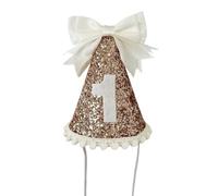 MZRAN Gorro de cumpleaños de tela suave para bebés para fiestas y sesiones de fotos de 1 año, accesorios de celebración infantil