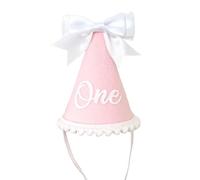 MZRAN Gorro de cumpleaños de tela suave para bebés para fiestas y sesiones de fotos de 1 año, accesorios de celebración infantil