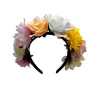 MZRAN Guirnalda de flores de rosas de tela para mujer, diadema para boda, novia, accesorios de disfraz para fiesta temática, celebración de vacaciones
