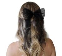 MZRAN Horquilla para el pelo con lazo para velo, para desfiles, bailes, perlas, tocado, elegante, accesorio para fotos