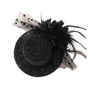 MZRAN Horquilla para el pelo con plumas de los años 20 para cócteles, fiestas, elegante, tocado para cosplay, disfraz de cosplay, tocado para fiesta de té