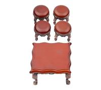 MZRAN Juego de 5 muebles de casa de muñecas en miniatura y juego de sillas para autenticidad y creatividad para decoración de escena del hogar, juego de mesa y silla en miniatura