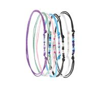 MZRAN Juego de 7 pulseras tejidas a mano artísticas tejidas a mano para color y encanto