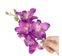 MZRAN Linda pinza para el pelo artificial con diseño de flor de Cymbidium para niñas, tendencia de los años 2000