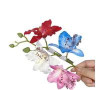 MZRAN Linda pinza para el pelo artificial con diseño de flor de Cymbidium para niñas, tendencia de los años 2000