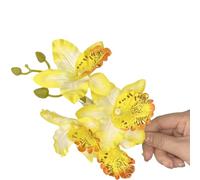 MZRAN Linda pinza para el pelo artificial con diseño de flor de Cymbidium para niñas, tendencia de los años 2000