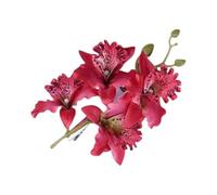MZRAN Linda pinza para el pelo artificial con diseño de flor de Cymbidium para niñas, tendencia de los años 2000