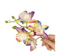 MZRAN Linda pinza para el pelo artificial con diseño de flor de Cymbidium para niñas, tendencia de los años 2000