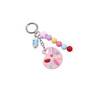 MZRAN Llavero de artista con inicial, paleta, accesorios, anillos de coche, para mujer, bolso, mochila, decoración, regalos, accesorios estéticos, Q1935 4