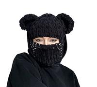 MZRAN Oreja de oso oso sombrero bufanda Halloween Halloween fiesta sombrero divertido capucha invierno cálido con capucha