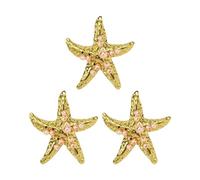 MZRAN Paquete de 3 collares con temática oceánica, colgantes de estrellas de mar de concha colorida, accesorios de manualidades de acero inoxidable, collar con colgante con temática oceánica, talla