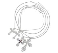 MZRAN Paquete de 4 elegantes collares de cadena, elegantes collares con colgante de aleación con textura para varias ocasiones