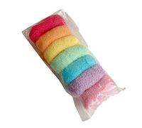 MZRAN Paquete de 7 coleteros elásticos para el pelo con diseño de arcoíris, color caramelo, para mujeres y niñas