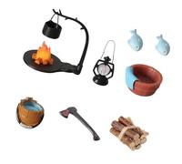 MZRAN Pequeño accesorio de pelo de madera para casas de muñecas, camping, camping, accesorios de leña para diseño de paisaje de cuento de hadas, casas de muñecas, juego de leña