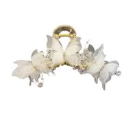 MZRAN Pinza de pelo de mariposa acrílica para mujer, clip de mandíbula de malla, accesorio de uso casual, elegante agarre para el pelo de boda, adorno dulce para el cabello