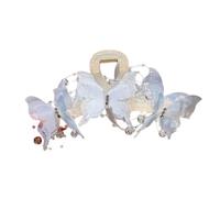 MZRAN Pinza de pelo de mariposa acrílica para mujer, clip de mandíbula de malla, accesorio de uso casual, elegante agarre para el pelo de boda, adorno dulce para el cabello