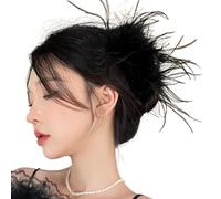MZRAN Pinza de pelo grande de los años 20, pinza para el pelo, accesorio de adorno para el cabello, pasadores de plumas, adornos para el cabello