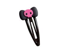 MZRAN Pinza para el pelo con forma de calavera y lazo negro y morado para primavera y verano, para mujeres y niñas, para tomar fotos, ir de compras, antideslizante
