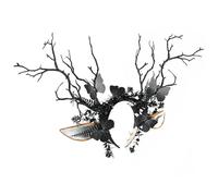 MZRAN Pinza para el pelo de ciervo oscuro, diadema de resina ligera para mujeres y hombres, accesorios de disfraz de Halloween, diademas de fiesta temática del bosque