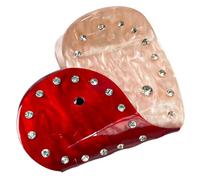 MZRAN Pinza para el pelo para mujer, clip para cola de caballo con forma de corazón, pinzas fuertes con diamantes de imitación, pinza para el cabello femenino