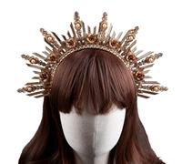 MZRAN SunGoddess - Diadema de corona para mujer, estilo barroco, para fiesta, boda, Halloween