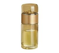 MZRAN Taza de infusor de té aislada con tapa a prueba de fugas, botella de vidrio de borosilicato de doble pared para preparar cerveza innovadora taza de separación
