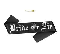 MZRAN Till Death Do Us - Banda divertida para despedida de soltera, decoración de despedida de soltera con letras metálicas para novia o novia o morir despedida de soltera, Negro, Talla única
