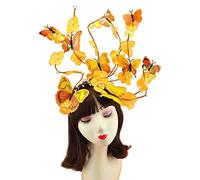 MZRAN Tocado de mariposas para mujer, diadema de mariposas, corona de fiesta, tocado de disfraz
