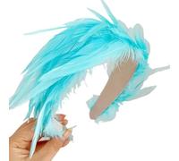 MZRAN Tocado para fiesta de té, diadema de plumas, estilo francés, estilo Derby, para mujer, tocado vintage, elegante diadema de juego de rol