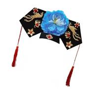 MZRAN Tocado tradicional de estilo princesa china en azul con cuentas adecuado para entusiastas culturales y fiestas temáticas