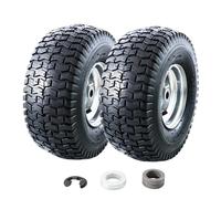 MZREXN Neumáticos y conjunto de rueda para cortacésped 15x6.00-6, repuesto de neumáticos delanteros, compatible con cortacéspedes John Deere y más cortacéspedes de montar, tractores de césped, 4 capas