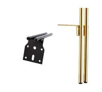 MZSKLW 2 patas de metal modernas de 15 cm de doble tubo para muebles, mesita de noche, banco, accesorios, patas de armario para muebles (2 piezas de 15 cm, dorado)