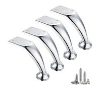 MZSKLW 4 patas de metal cromado brillante para muebles, patas de mesa, sofá, cama, muebles
